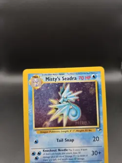 2000 Pokemon Gym Heroes #9 Misty's Seadra Holo Prerelease Promo Card - Image 3