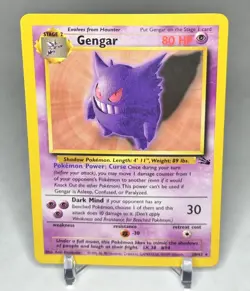 Pokemon Gengar 20/62 Fossil Rare Regular Stage 2 80 HP Card English - Image 1