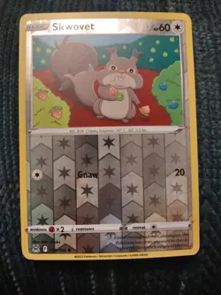 Skwovet 150/196 Reverse Holo Rare Lost Origin Pokemon TCG Card + Cardsaver - Image 1