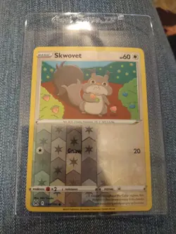Skwovet 150/196 Reverse Holo Rare Lost Origin Pokemon TCG Card + Cardsaver - Image 3