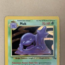 Muk Fossil Holo Rare 13/62 Pokemon Card WOTC 1999 Vintage NM / LP - Image 3