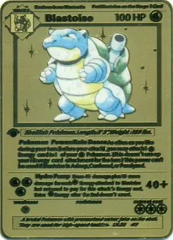 Pokemon - Blastoise 1st Ed Gold Metal tcg Card - Collectible Card - Image 1