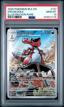 2025 POKEMON BLK EN-BLACK BOLT ILLUSTRATION RARE #137 KROOKODILE PSA 10 - Image 1