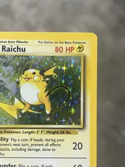 Pokemon TCG Raichu 14/102 Base Set Unlimited Holo Rare WOTC Vintage LP - Image 3