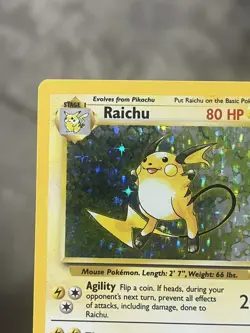 Pokemon TCG Raichu 14/102 Base Set Unlimited Holo Rare WOTC Vintage LP - Image 4
