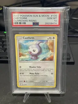 Pokemon TCG Castform PSA Gem Mt 10 Guardian Rising 105/145 - Image 1