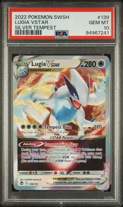 PSA 10 GEM MINT Lugia Vstar #139 Silver Tempest HOLO Rare Pokemon Card - Image 1