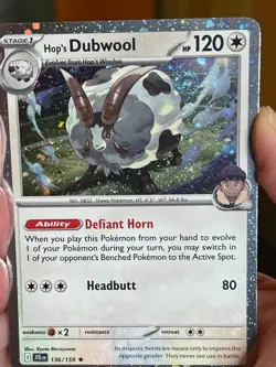 POKEMON HOP'S DUBWOOL 136/159 RARE COSMOS HOLO WITH SWIRL JOURNEY TOGETHER NM - Image 5