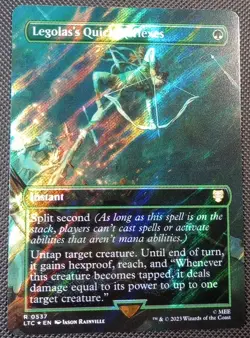 MTG Lord Of The Rings Legolas Quick Reflexes Borderless Surge Foil R 0537 NM - Image 1