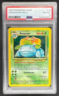 1999 Pokemon Game 15 Venusaur Holo PSA 8 143630200 - Image 1