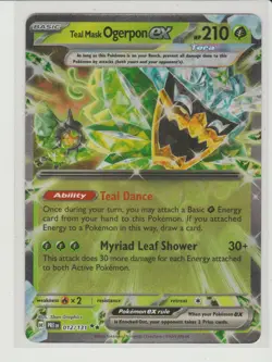 Teal Mask Ogerpon ex - Double Rare Pokemon Card PRE 012/131 - Image 1