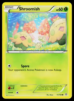 Shroomish 15/160 Common Primal Clash Pokemon LP - Image 1