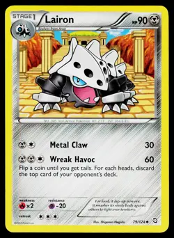 Lairon 79/124 Uncommon Dragons Exalted Pokemon LP - Image 1