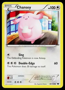 Chansey 80/108 Common Dark Explorers Pokemon LP - Image 1