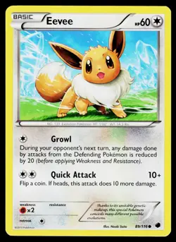 Eevee 89/116 Common Plasma Freeze Pokemon LP - Image 1