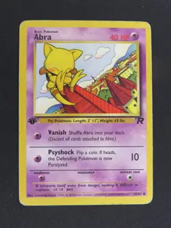 Abra 49/82 Common Team Rocket Pokemon 1st Edition MP - Image 1