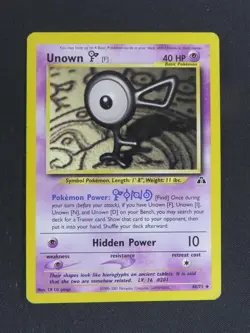 Unown [F] 48/75 Uncommon Neo Discovery Pokemon Unlimited LP - Image 1