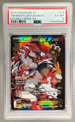 2015 Pokemon XY Double Crisis 15 Team Magma's Groudon EX PSA 6 139440095 - Image 1