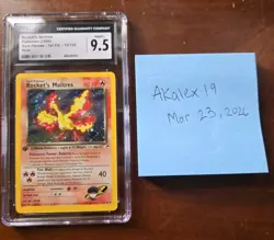 2000 Pokemon 1st Edition Gym Heroes Rocket's Moltres Holo 12/132 CGC MINT+ 9.5 - Image 3