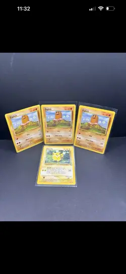 Vintage Pokemon Card Lot Pikachu Base Set & 3 Diglett WOTC 1999 Cards - Image 1