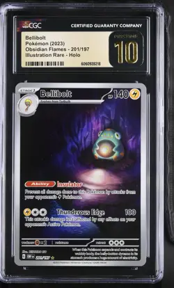 2023 Pokemon SV Obsidian Flames OBF EN Bellibolt #201/197 CGC 10 PRISTINE - Image 1