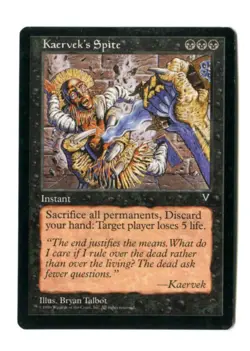 MTG Kaervek's Spite Visions VIS Reserved List Rare Target Loses 5 Life Unplayed - Image 1