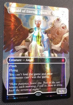 MTG Herald of Eternal Dawn Borderless Foundations Mana Foil NM Never Played - Image 1