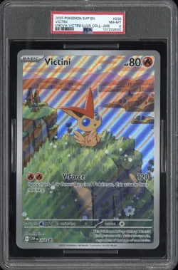2025 Pokemon Illustration Collection Victini SVP 208 Promo Jumbo PSA 8 - Image 1