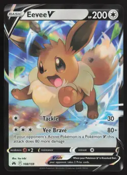 Eevee V 108/159 Holo V Rare Crown Zenith Pokemon Near Mint - Image 1