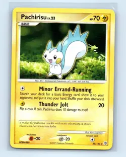 Pokemon tcg Diamond and Pearl Pachirisu Lightly played - Image 1