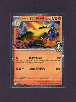 Ethan's Typhlosion Holo Prerelease 034/182 SV10: Destined Rivals Stamp Pokemon - Image 1