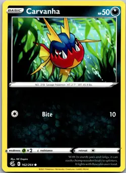 Carvanha - (Eevee Stamped) 162/264 - Battle Academy 2022 Pokemon TCG NM - Image 1