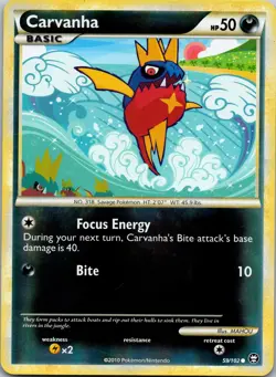 Carvanha 59/102 Triumphant Reverse Holo Pokemon TCG NM / LP - Image 1