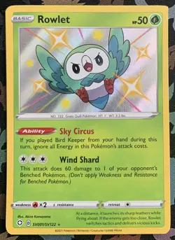 Rowlet - SV001/SV122 - SWSH Shining Fates - Shiny Vault - Pokemon - NM/M - Image 1