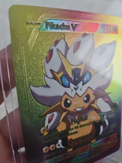 Pikachu V Rainbow Foil Fan Art Textured Collector Card 091/080 - Image 4
