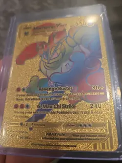 Machamp V Rainbow Gold Foil Fan Art Vinyl Collector Card - Image 3