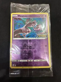 Pokemon TCG Mewtwo Brilliant Stars 056/172 Stamped Promo Holo Card Sealed - Image 1