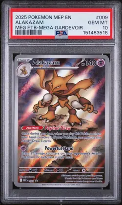 Pokemon Alakazam TCG Mega Evolution Black Star Promo Card MEP-009 ETB - Image 1