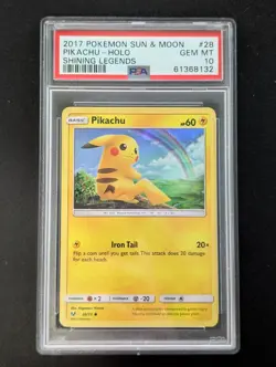 Pikachu 28/73 Shining Legends Holo Pokemon PSA 10 GEM MINT - Image 1