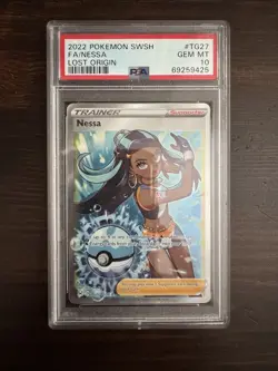 2022 Pokemon Sword & Shield Lost Origin Fa Nessa #TG27 PSA 10 Gem Mint - Image 1