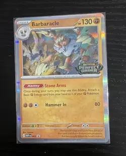 Pokemon TCG - Perfect Order - Barbaracle MEP 065 - STAMPED PRERELEASE IN HAND - Image 1