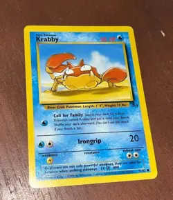 Pokemon Krabby 51/62 Fossil WOTC SYMBOL ERROR RARE - Image 1
