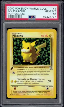 2000 Pokemon Ivy Pikachu #1 PSA 10 (World Collection - Portuguese) - Image 1