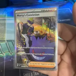 Pokemon TCG Trainer Morty's Conviction 211/162 Temporal Forces SIR NM - Image 2