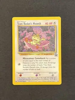 Pokemon TCG Team Rockets Meowth 18 Black Star Promo NM/Mint WOTC Vintage - Image 1