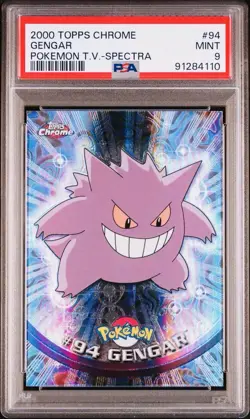 PSA 9 GENGAR FOIL SPECTRA #94 POKEMON T.V. TOPPS CHROME ENGLISH 2000! - Image 1