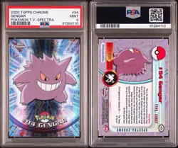 PSA 9 GENGAR FOIL SPECTRA #94 POKEMON T.V. TOPPS CHROME ENGLISH 2000! - Image 3