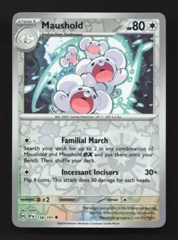 Maushold 158/191 Uncommon Surging Sparks Pokemon Reverse Holo Near Mint - Image 1