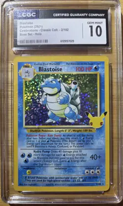 Pokemon CGC 10 Gem Mint Blastoise Holo 2/102 Celebrations Collection - Image 1