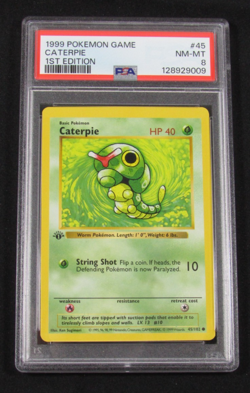 1999 Pokemon Game CATERPIE 1ST EDITION 45/102 PSA 8 NM-MT - Image 1